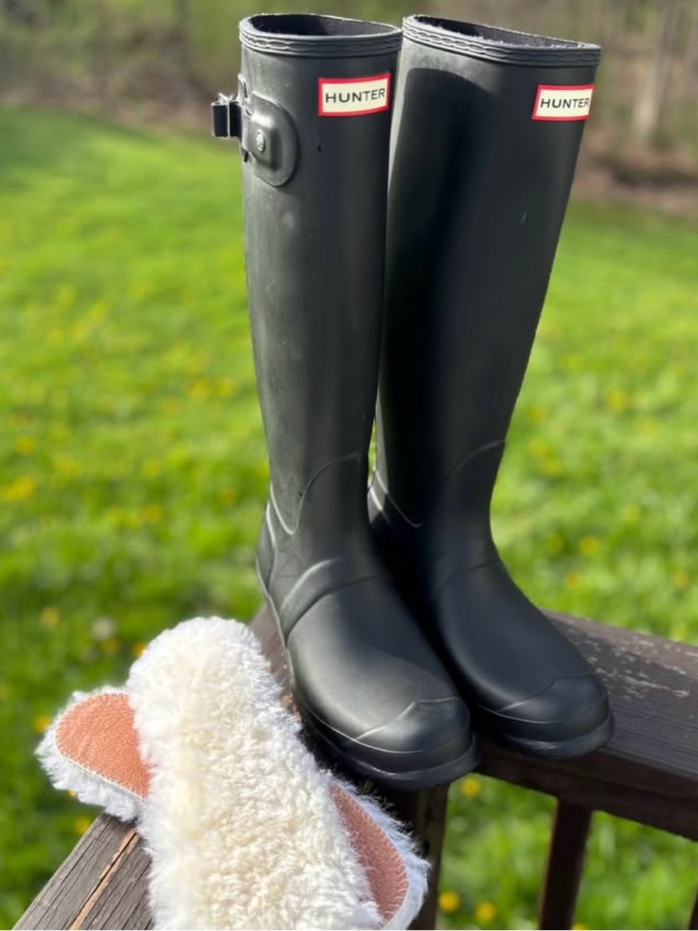 Hunter Black Logo Rain Boot Inner Label Detail